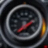 Engine oil pressure gauge displaying optimal levels