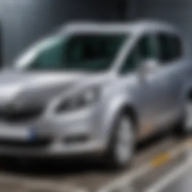 Close-up of the clearance measurements of Opel Zafira B