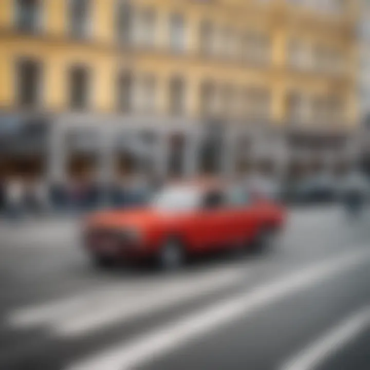 Pedestrian crossing at a busy Moscow shopping area