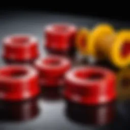 Close-up of polyurethane bushings showcasing durability and design