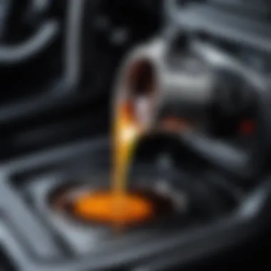 Fluid being drained from an automatic transmission