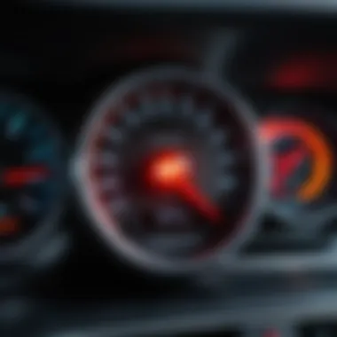 Close-up of EPS warning light on a car dashboard