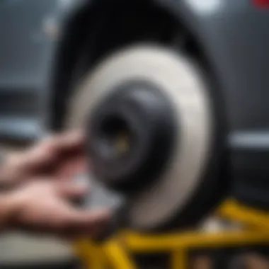 Installation of Quattro Freni brake pads on a vehicle