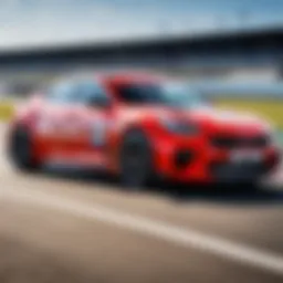 High-performance Kia racing car on track