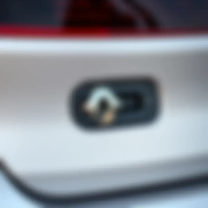 Trunk Latch Mechanism of Renault Megane 2 Close-up of a Renault Megane 2 trunk latch mechanism