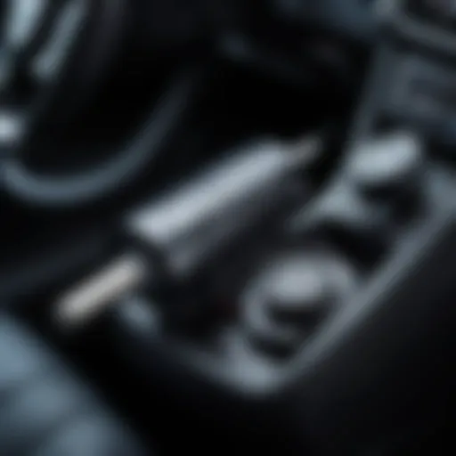 Close-up of ignition lock cylinder in a vehicle