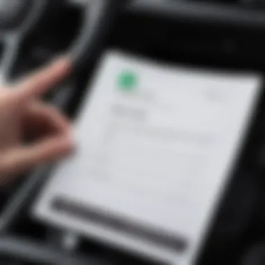 Close-up of the Skoda Rapid owner's manual opened to the service section