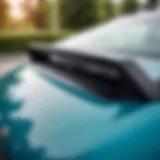 Close-up of a windshield wiper on a Skoda Rapid