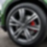 Close-up view of Skoda Yeti wheels showcasing design and material