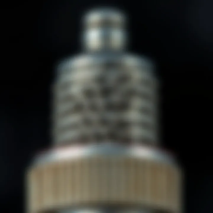 Carbon Deposits on Spark Plug Close-up view of spark plug showing carbon deposits