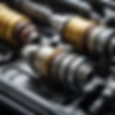 Close-up of spark plug corrosion and wear