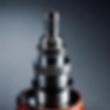 Close-up of spark plug showing lubrication points