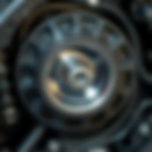 Tensioner Pulley Assembly Overview Close up of a tensioner pulley assembly