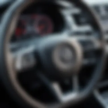 Close-up of Tiguan steering wheel controls and functionalities