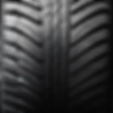 Detailed tire tread pattern for enhanced grip and safety.