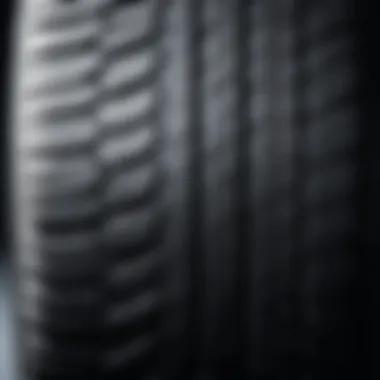 Detailed view of tire wear patterns