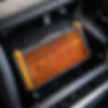 Close-up of heater core in Mitsubishi Lancer 9