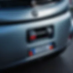 Close-up of Nissan Note trunk latch