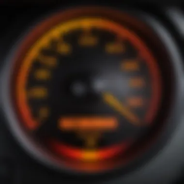 ABS Warning Light on Dashboard Close-up view of an ABS warning light on a car dashboard