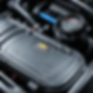 Coolant Reservoir of Chevrolet Lacetti Close-up of Chevrolet Lacetti coolant reservoir