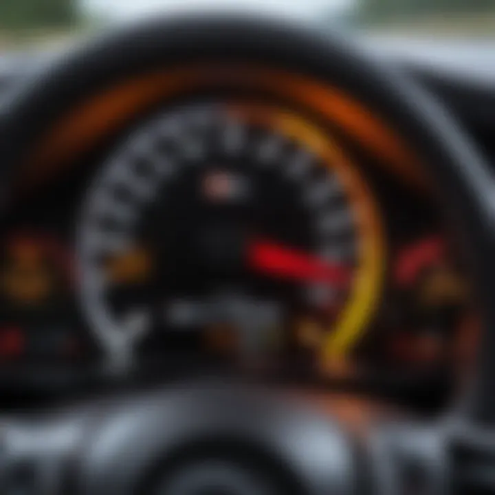 Dashboard with warning lights illuminated