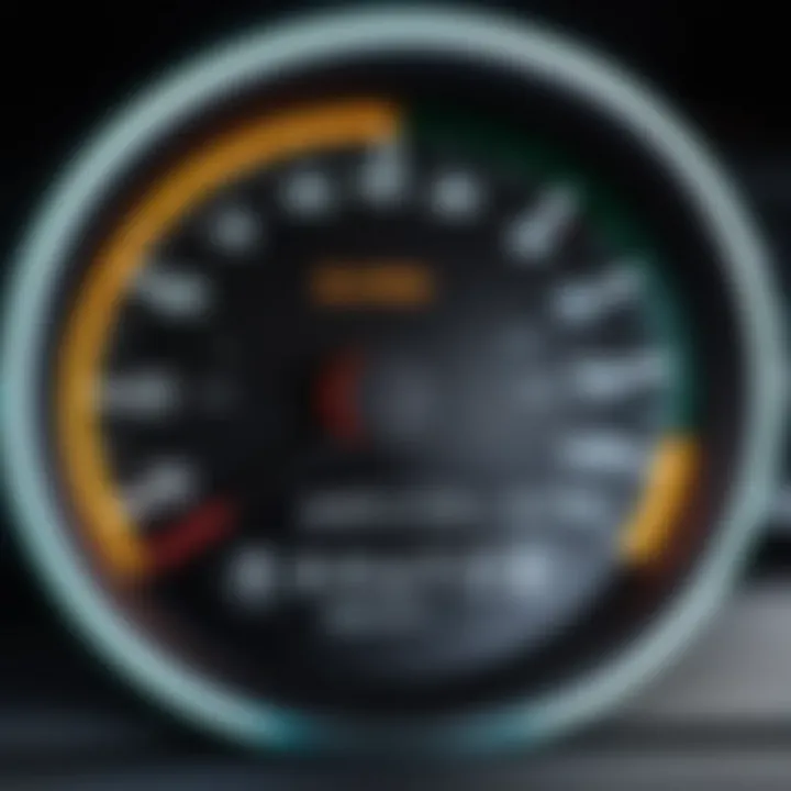 Close-up view of a glass heating indicator display in a modern vehicle dashboard