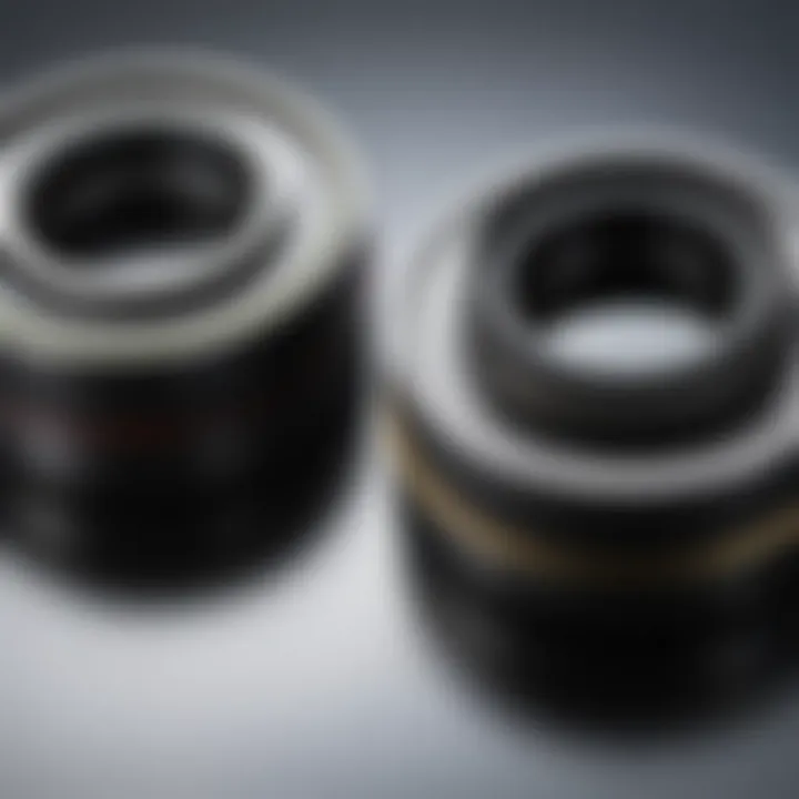 Comparison of new and worn valve stem seals