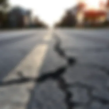 Impact of Road Conditions on Vehicle Stability Road surface showing cracks and unevenness affecting vehicle stability