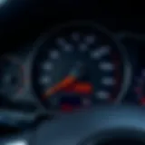 Close-up view of Volkswagen Passat B3 dashboard showing fluctuating RPM gauge