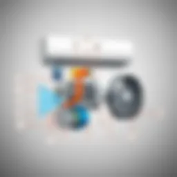 Diagram illustrating mechanical components of an air conditioner