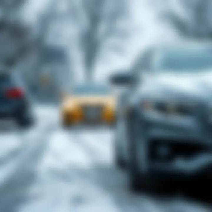 Winter driving conditions affecting vehicles